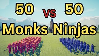 50 Monks Versus 50 Ninjas || Totally Accurate Battle Simulator