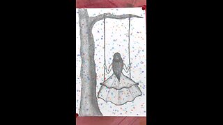 Sketch of a Girl || Sitting on Swing #artomg #creative #artwork