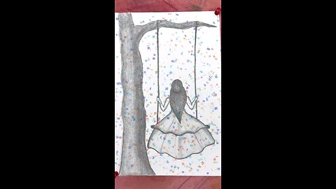 Sketch of a Girl || Sitting on Swing #artomg #creative #artwork