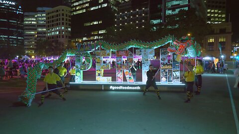 Happy Chinese New Year of Rat Dragon Dance Night Noodle Market Perth Australia.