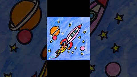 Drawing and Coloring a Space Rocket for Kids & Toddlers | Ariu Land