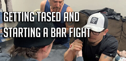 Guys arm wrestle to win a stack, starting a bar fight!!!