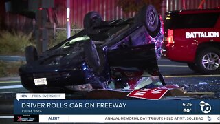 Driver hospitalized after rollover crash in Chula Vista