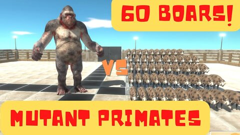 60 Boars vs Mutant Primates Units - Animal Revolt Battle Simulator