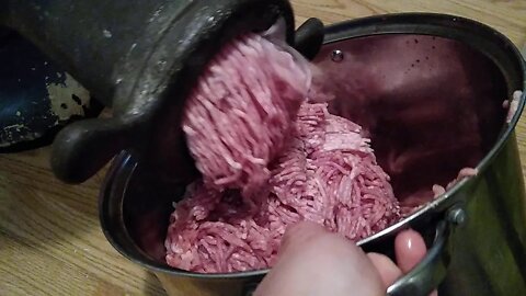 Crazy powerful meat grinder in action