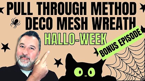 Hallo-week - Episode 8 - Pull Through Method Halloween Poly Mesh Wreath - Easy Wreath DIY #halloween