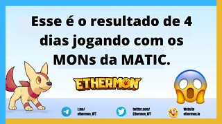 Ethermon - Veja o quanto eu ganhei em 4 dias jogando e saiba como você também pode ganhar.