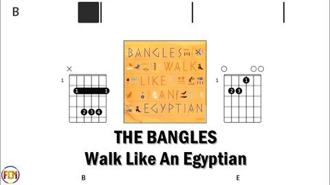 THE BANGLES Walk Like An Egyptian - Guitar Chords & Lyrics HD