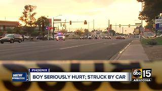 Child seriously hurt after hit by car in Phoenix