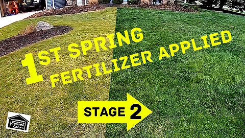 LAWN FERTILIZING PROGRAM STAGE 2 - 1st Spring Lawn Fertilizer Application With PGF Complete.