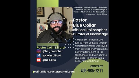 Be Better Podcast Presents Pastor Colin Dillard "Pastor Blue Collar"