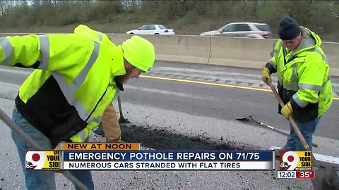 Emergency pothole repairs on I-71/75