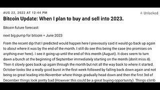 Bitcoin Psychic Predicted June Pump Last Year! (Prediction from: AUG 22 2022 Happening Now!)