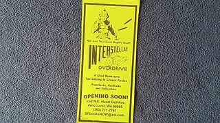 MEDIA REVIEW: INTERSTELLAR OVERDRIVE Used Science Fiction Bookstore vintage advertising flyer, 1993.