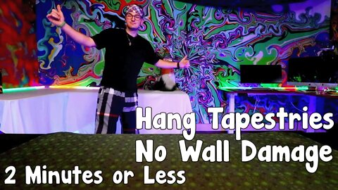 Tapestry Hanging With No Holes From Walls & Ceilings Without Damaging Drywall in 2 Minutes or LESS!