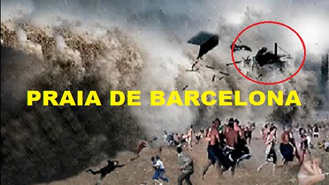 FENÔMENO ATERRORIZANTE - Forte tempestade de areia atinge praia de Barcelona