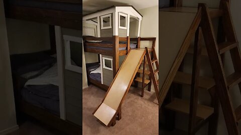 Bunkbed with a slide I wanted as a kid! #woodworking #bunkbed #diy
