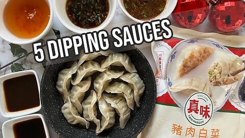 🥟 5 EASY & TASTY DIPPING SAUCES FOR DUMPLINGS!! 節日百搭饺子酱 Gyozas Potstickers for the Holidays!