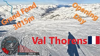 [4K] Skiing Val Thorens Les3Vallées, Grand Fond 3015m/10000ft Opening Day, France, GoPro HERO11