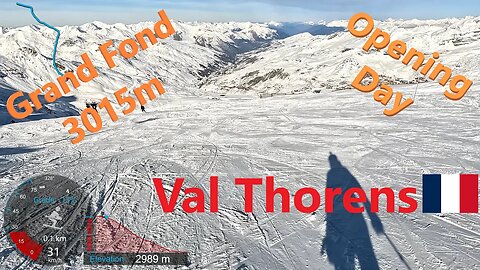 [4K] Skiing Val Thorens Les3Vallées, Grand Fond 3015m/10000ft Opening Day, France, GoPro HERO11