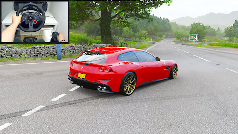Screaming Ferrari 4LUSSO - Forza Horizon 4 - Logitech g29 steering wheel + shifter gameplay HD