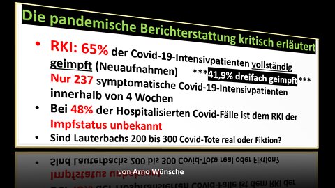 Die pandemische Berichterstattung - kritisch erläutert von Arno Wünsche. 28.03.2022