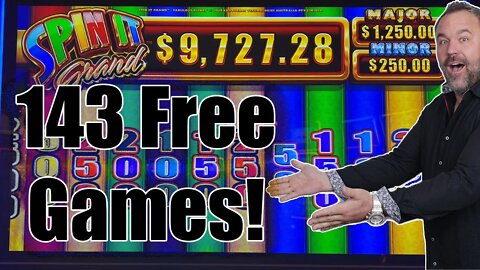 143 FREE GAMES!!! Midday Bonus Video - Spin It Grand - HUGE Hand Pay! Potawatomi Hotel & Casino