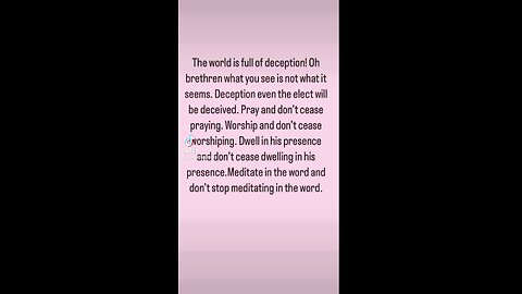 Beware of deception