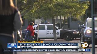 Extra security at 3 schools following threats