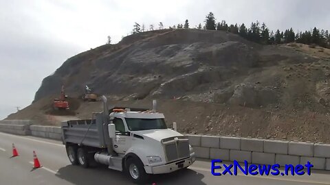 Drone VIDEO Summerland Rockslide Highway 97 South Okanagan is RE-OPENED