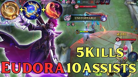 5 Kills! 10 Assists! Eudora Mid Lane Build! | MLBB | Mobile Legends | Mobile Legends: Bang Bang |