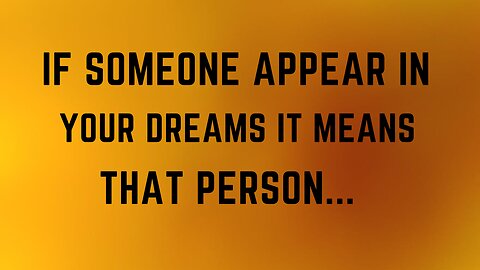 When someone appears in your dreams, it means that...!! @Psychology Says