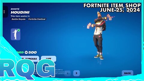 “NEW” HOUDINI EMINEM EMOTE IS HERE! FORTNITE ITEM SHOP (June 25, 2024)