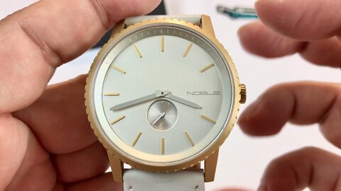 The Director watch with gold PVD and gray leather by Noble Timepieces review and giveaway