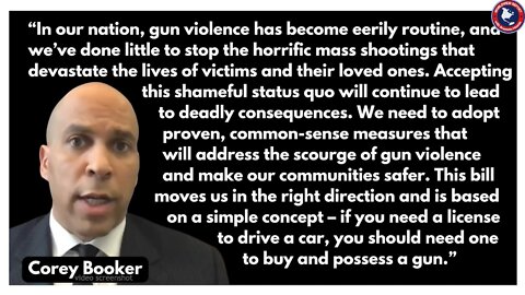Corey Booker pushing pt.2 new Gun Law