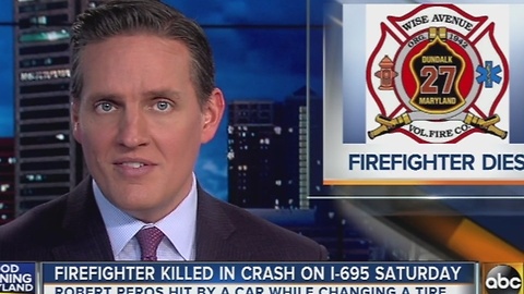 Firefighter killed in crash on I-695 Saturday
