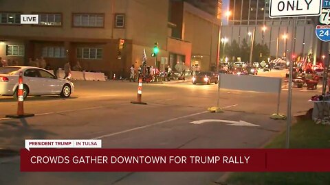 Downtown Tulsa after Trump rally