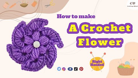 Wow 😍 Look what I did to make a crochet flower - Right Handed