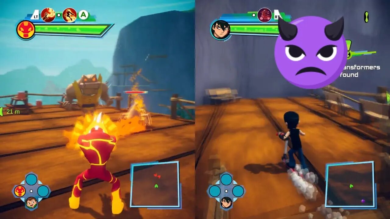 Ben 10 Power Trip - Splitscreen Gameplay on Missions