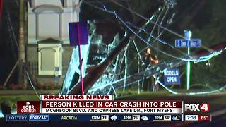 Deadly crash causes power outages along McGregor Blvd