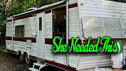 MAKING HER BEAUTIFUL, Free Camper Rehab, Post Homeless Single Woman Builds, Tiny House, in the Woods