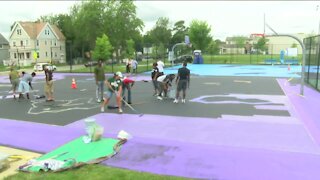 Moody Park court community re-painting project nears completion
