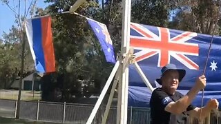Russian flag defiantly re-raised on Australia Day Sydney!