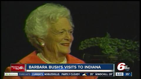 When Barbara Bush visited Indiana