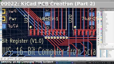 0022: KiCad Register PCB Layout (Part II) | 16-Bit Computer From Scratch
