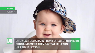 One-Year-Old Sits in Front of Cake for Photo Shoot. Moment They Say ‘Eat It,’ Learn Hilarious Lesson