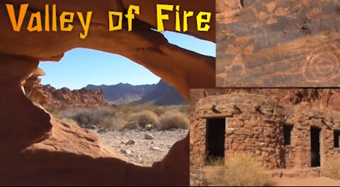 VALLEY OF FIRE STATE PARK - Crazy Petroglyphs & Stone Cabins