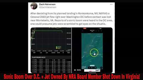 Sonic Boom Over D.C. = Jet Owned By NRA Board Member Shot Down In Virginia!