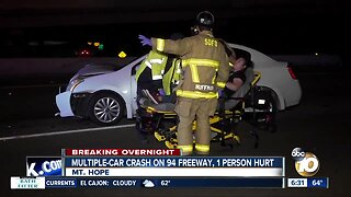 1 person injured in chain reaction crash on SR-94