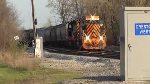Wheeling & Lake Erie Mixed Freight Train From Creston, Ohio April 23, 2022